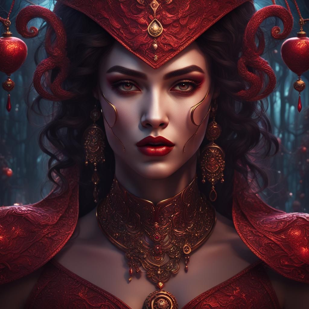 Scarlet Woman with Six Pack Abs in 3D Rendering