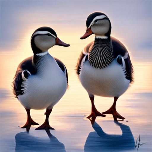 AI Generated Image of Waddling Ducks