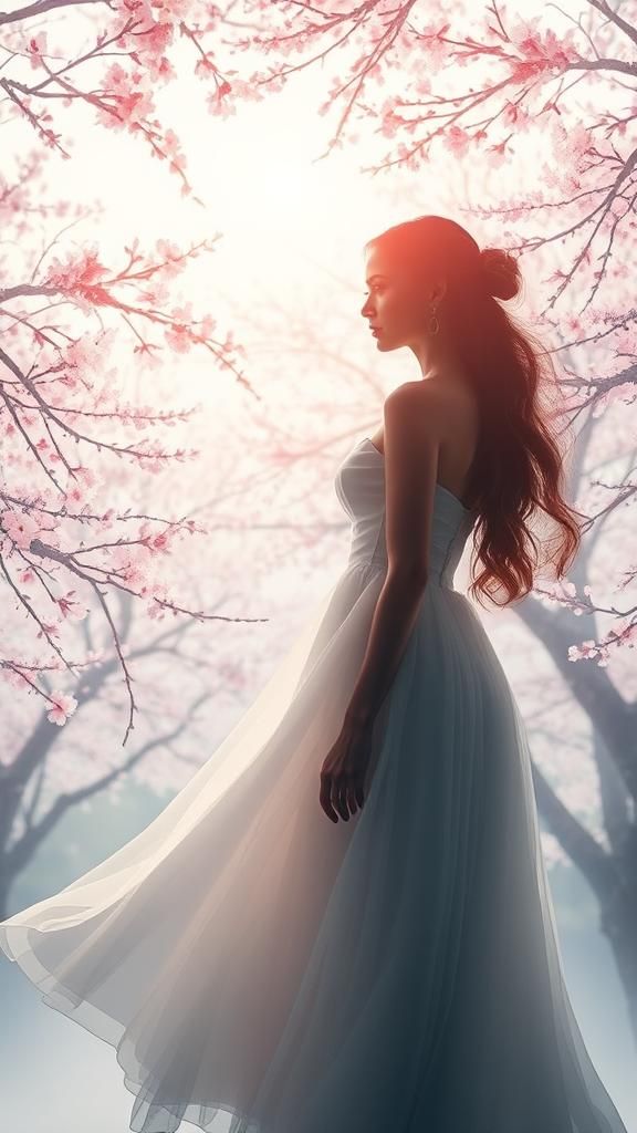 (Double exposure effect:1.3) of (female portrait :1.2) (silh...