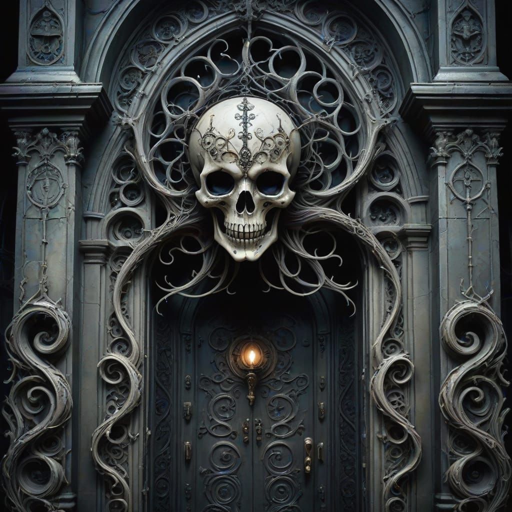 Gothic Key in Macabre Oil Painting