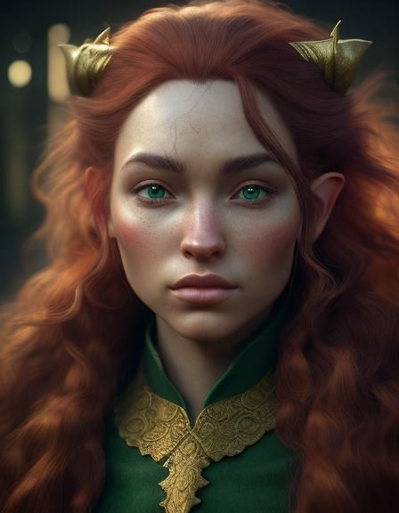 Beautiful Plus Size Elf in Mythic Fantasy Art