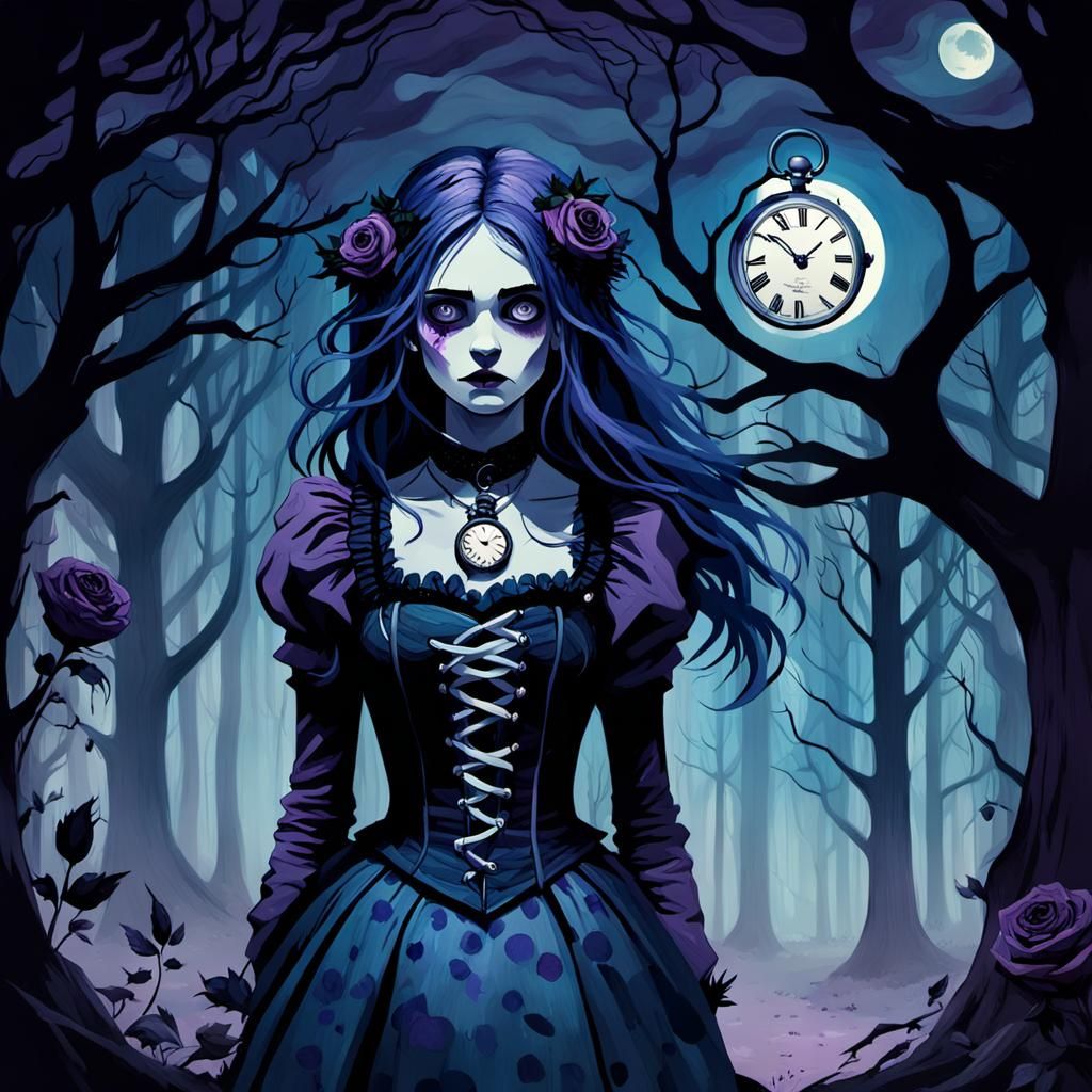 Gothic Alice in Twisted Wonderland: Fauvist Illustration