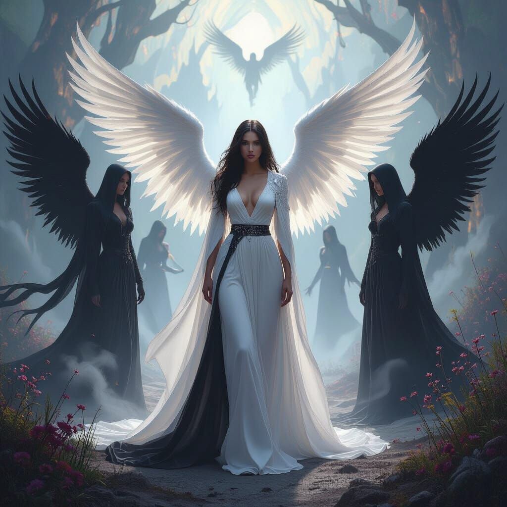 Angelic and Demonic Woman in Surreal Art