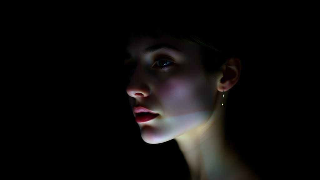 Ethereal Goddess of Light Unveiled in Darkness