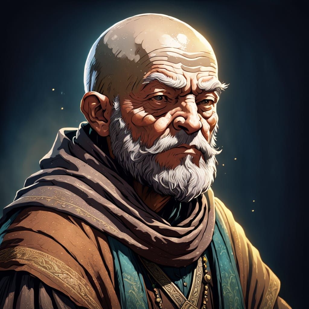 Stoic Dwarf Warrior in Triadic Hues