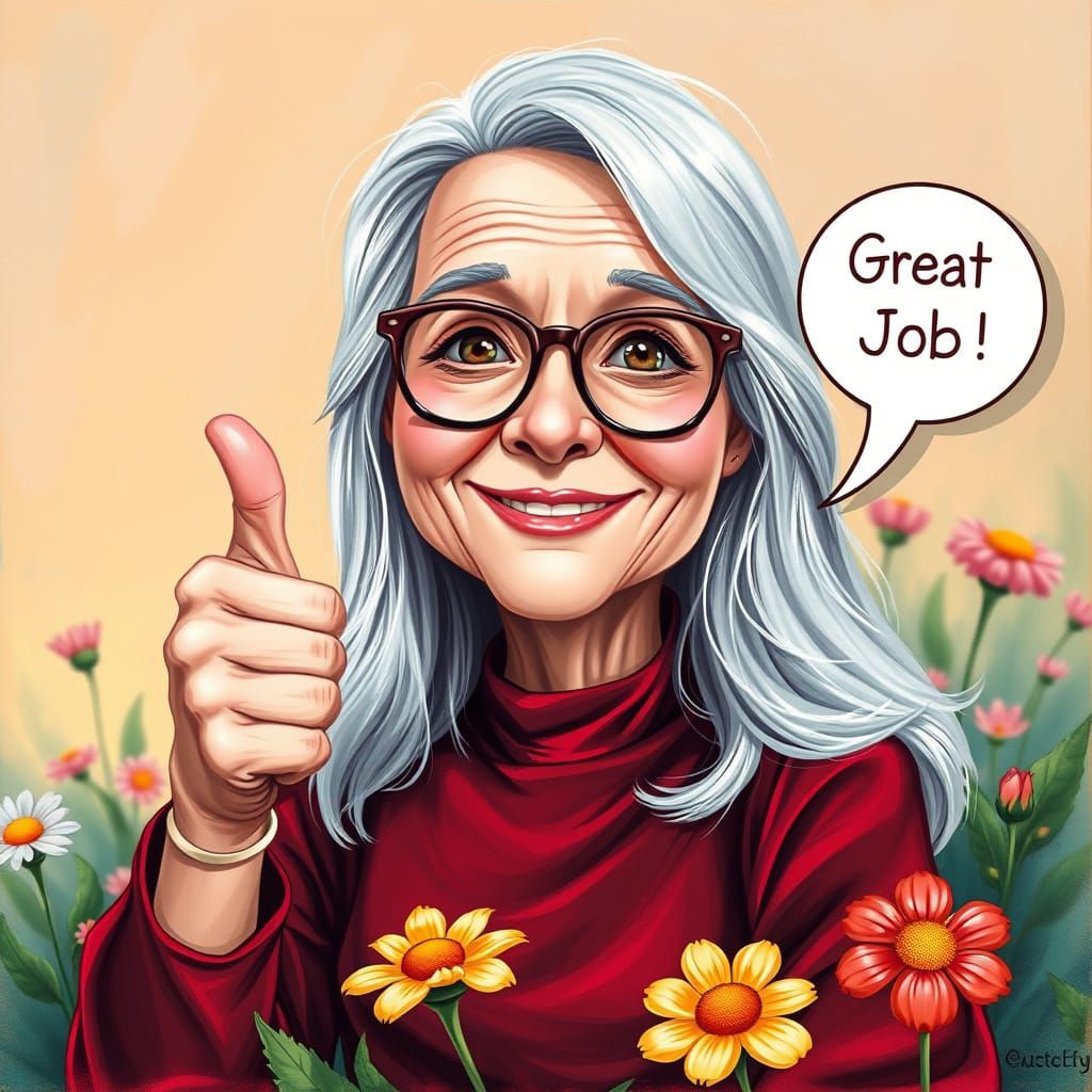 Gothic Woman in Vibrant Spring Flowers