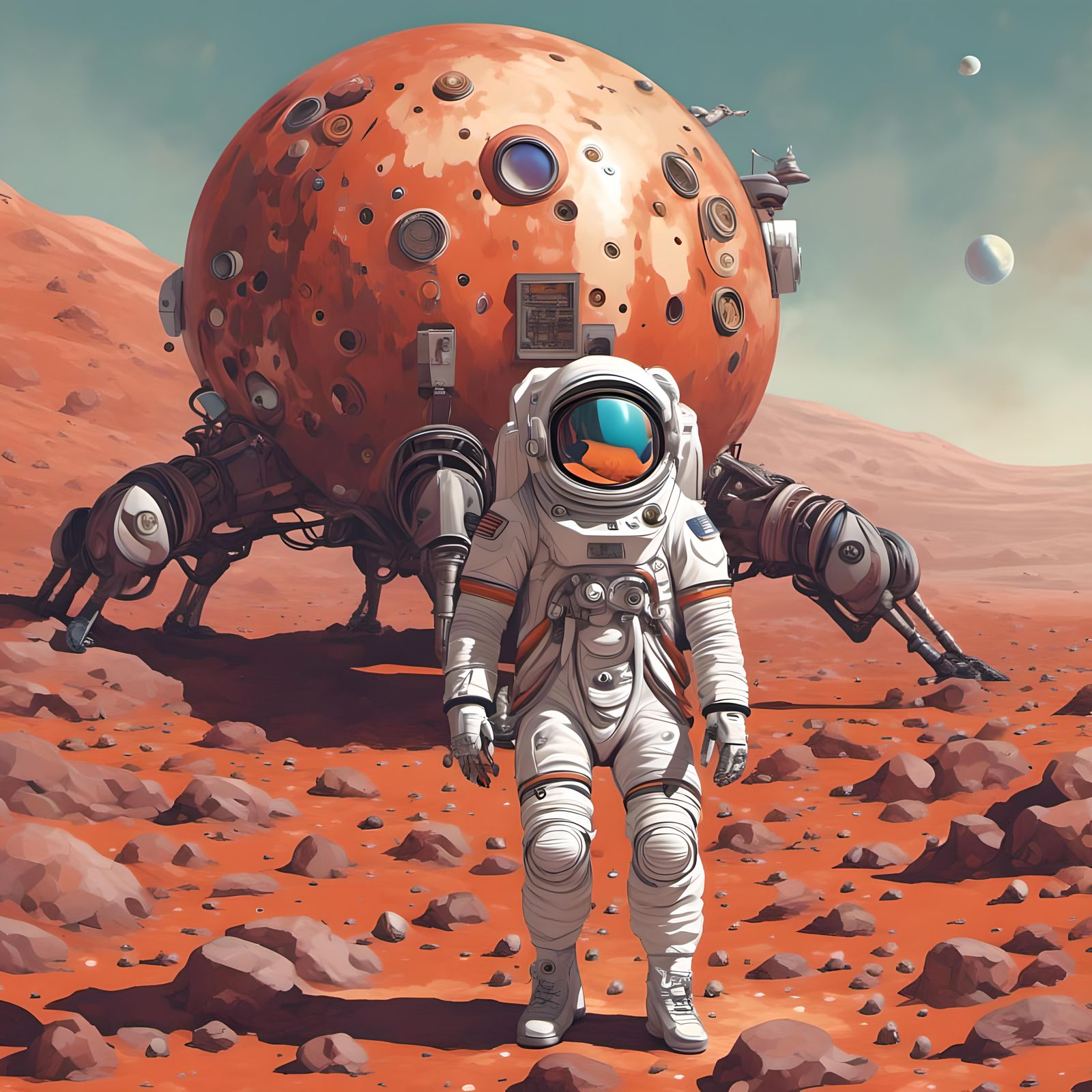 Astronaut on Mars: A Minimalist Space Odyssey