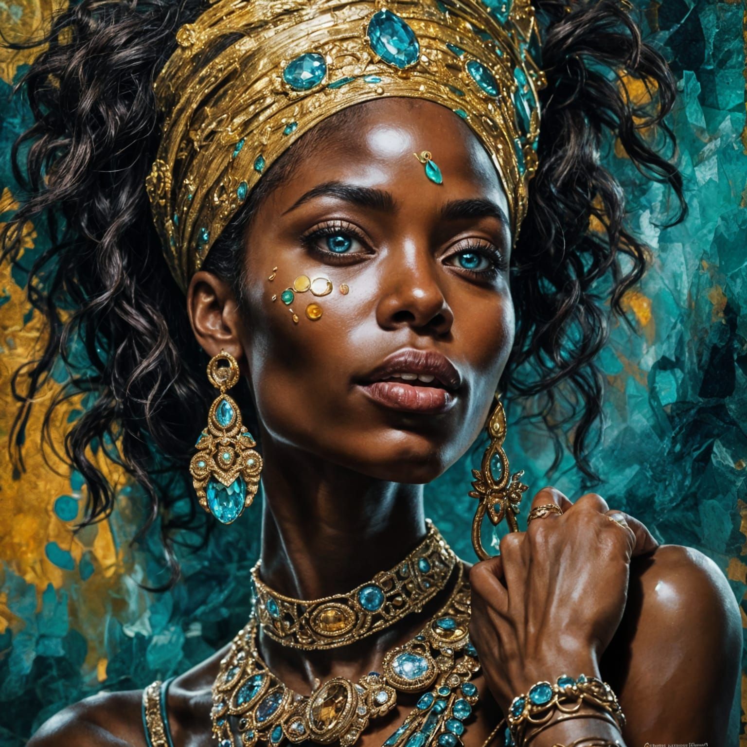 Black Woman's Hands Displaying Gemstone Rings