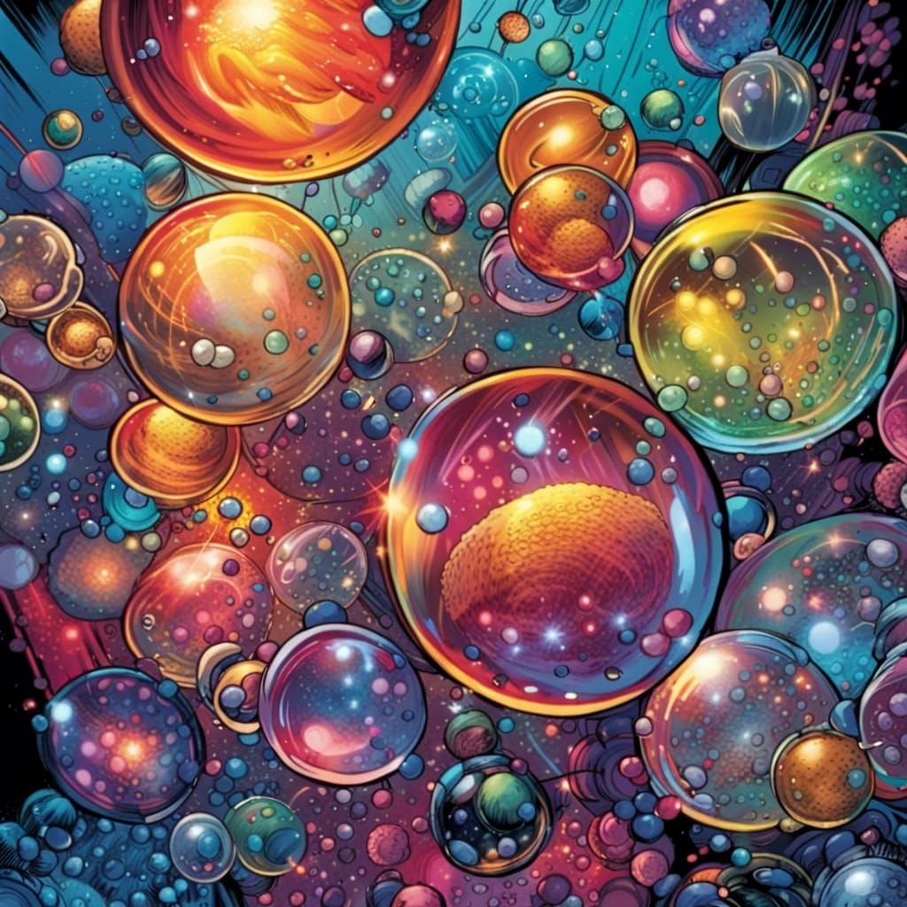 Colorful Bubbles in Comic Book Style