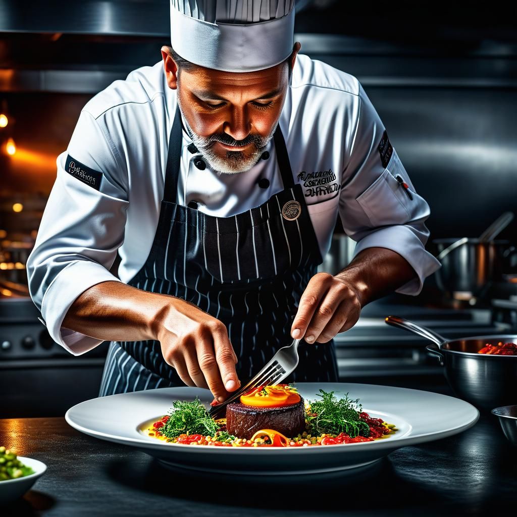 Chef creating a signature dish