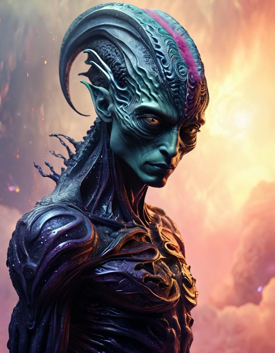 Alien Male in Surreal Digital Art Style