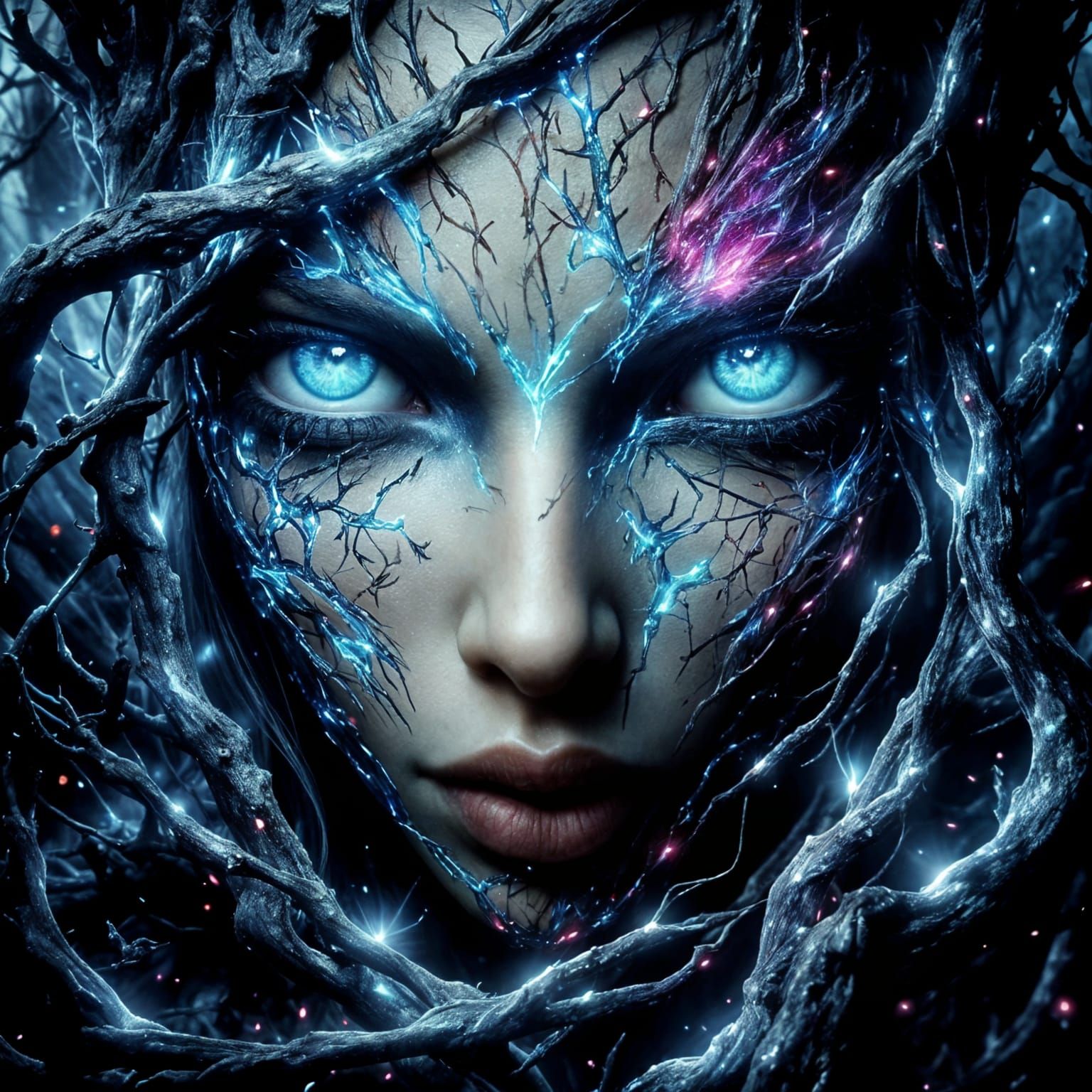 Vibrant Gothic Ivy Field Illustration