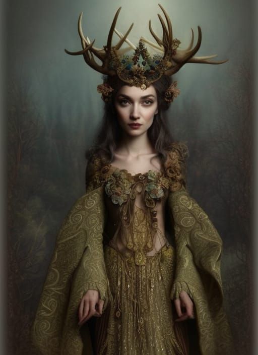 Celtic Druid in Ornate Robes