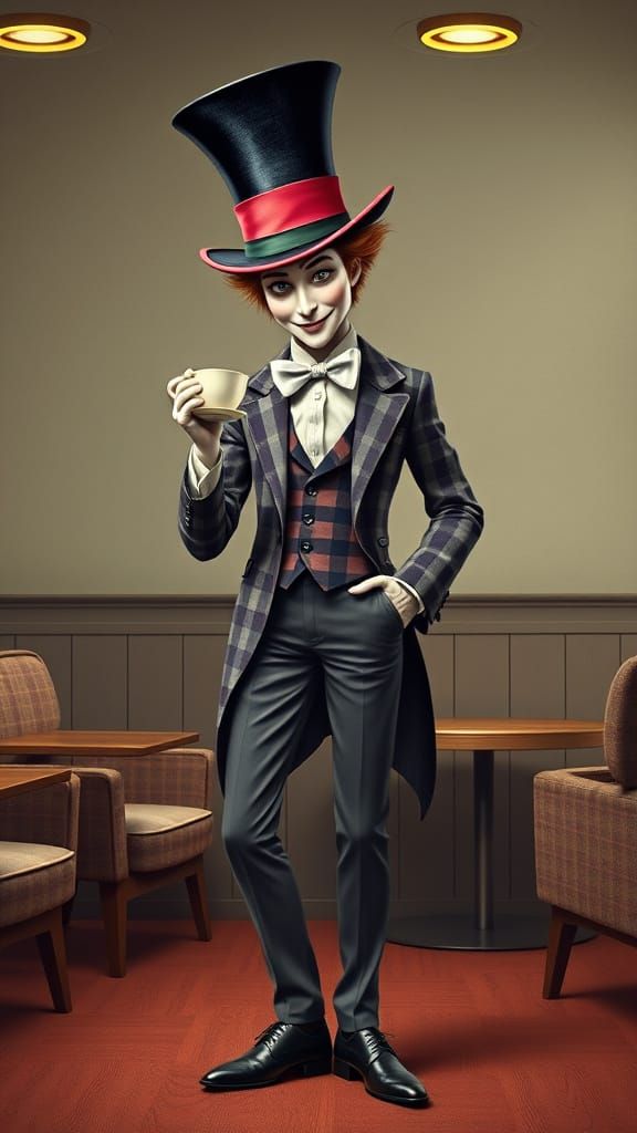 Mad Hatter Reimagined in 1950s Postwar Style