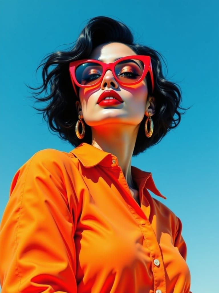 Vibrant Fashion Portrait in Warm Tones