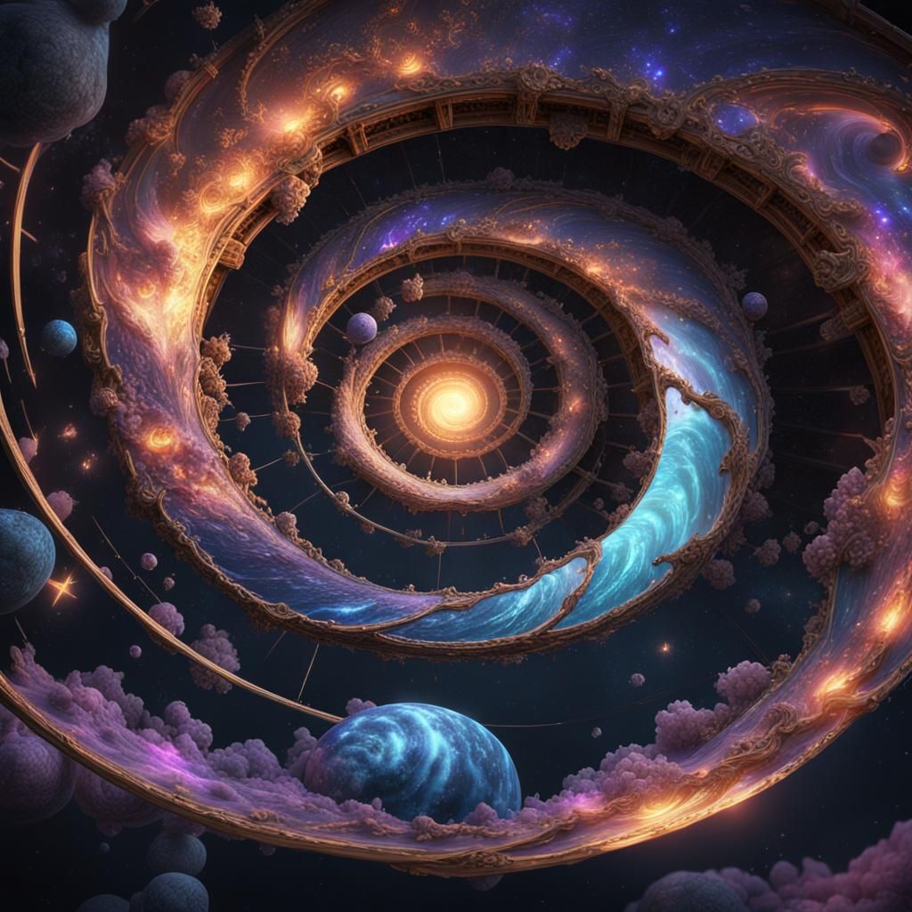 Cosmic Spiral Opening Dimensions in Deep Color