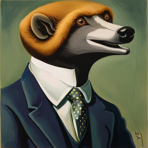 A portrait of Steve the Honey Badger by Per