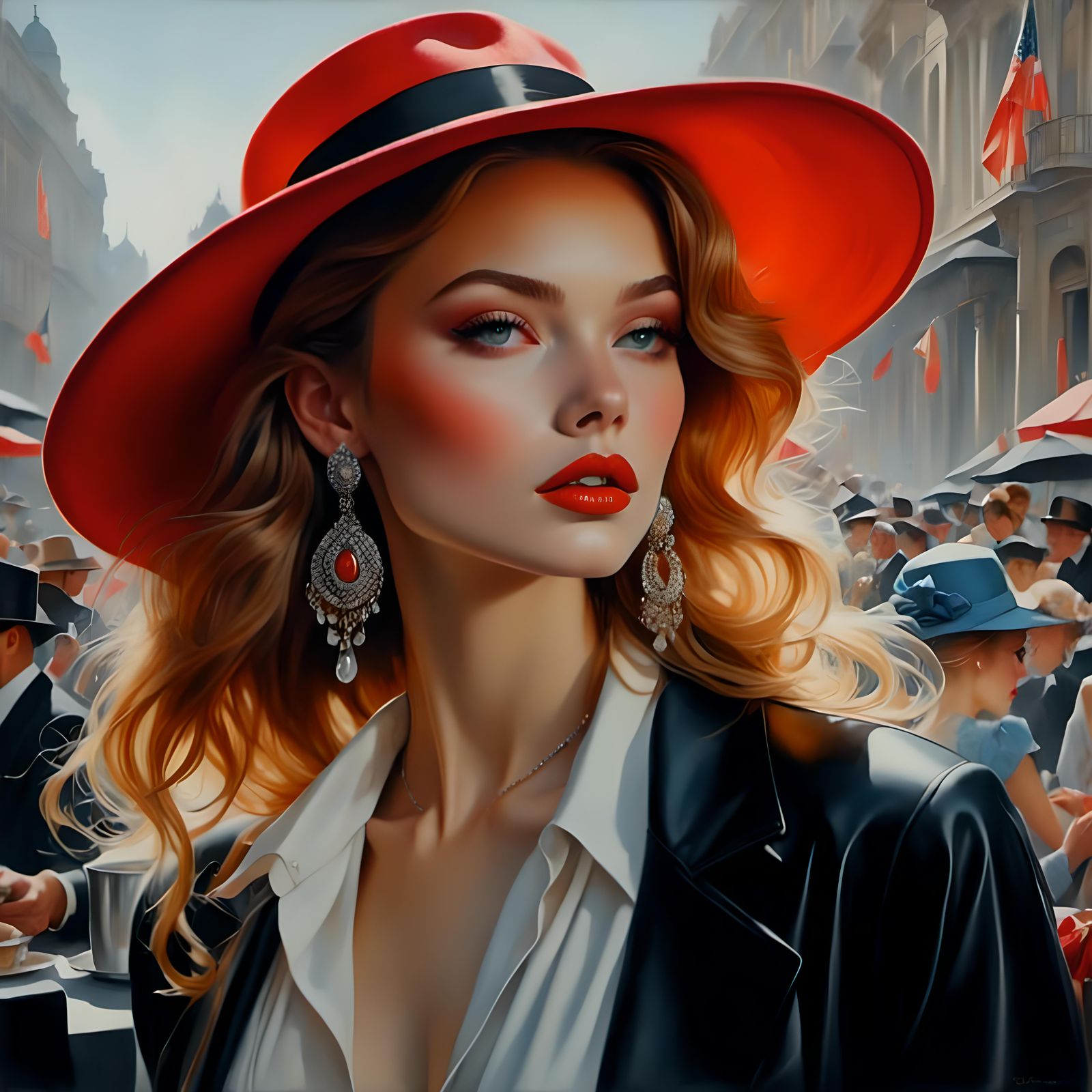 Pencil Drawing Portrait in Romantic Watercolor Style