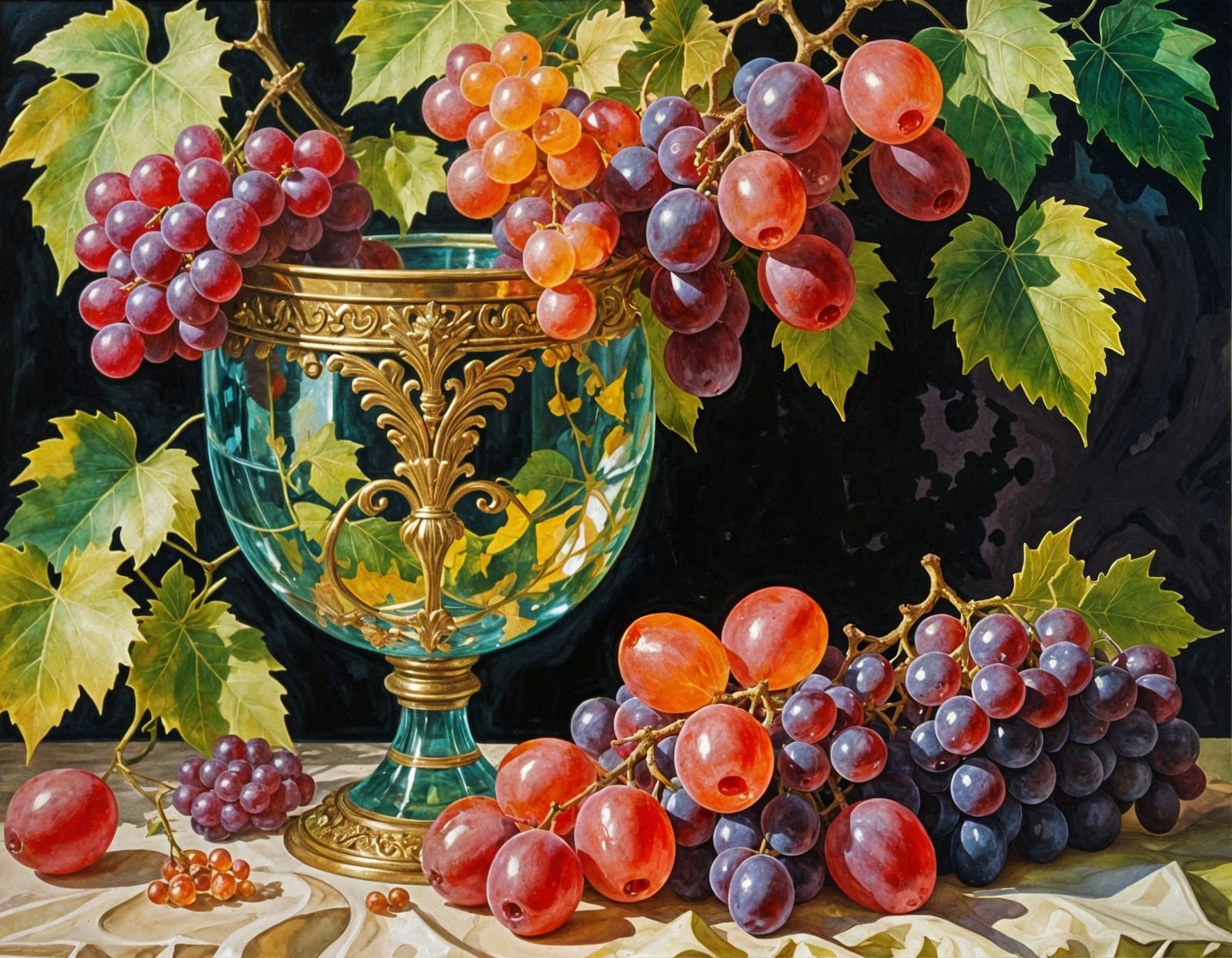 Greek Vineyard Masterpiece in Gauche Style