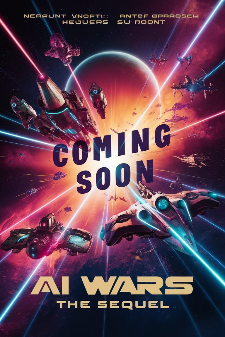 Retro Sci-Fi Movie Poster: AI Wars Sequel