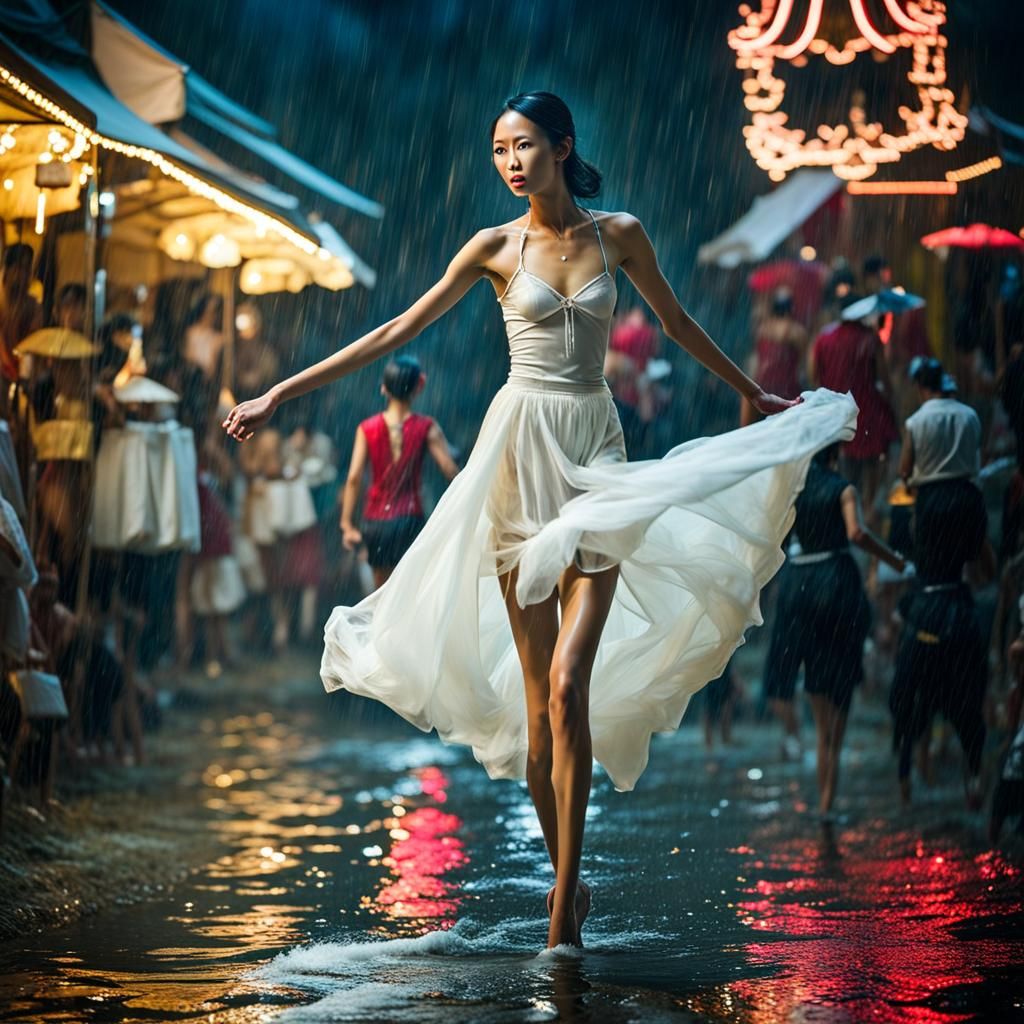 Chinese Supermodel in Thailand Hailstorm: Vogue Street Photo...