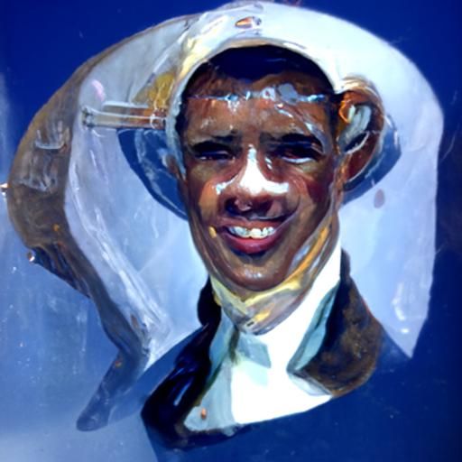 Barack Obama Portrait in Oil Paint