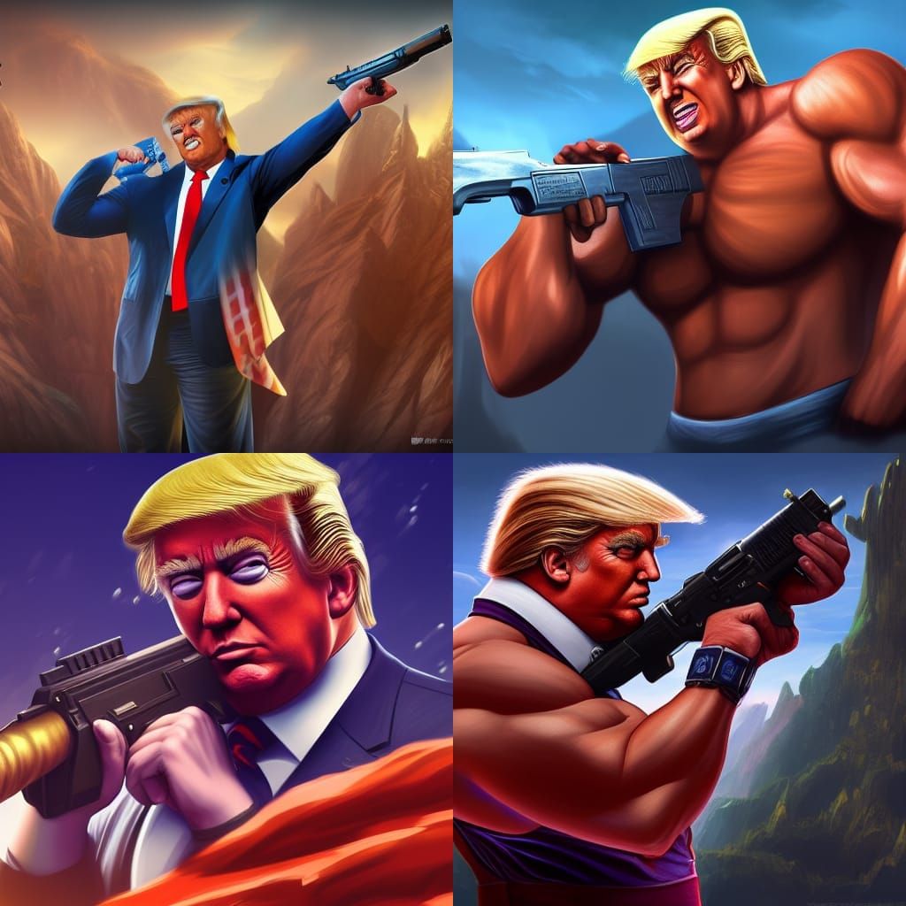 Super Buff Politician with a Huge Gun