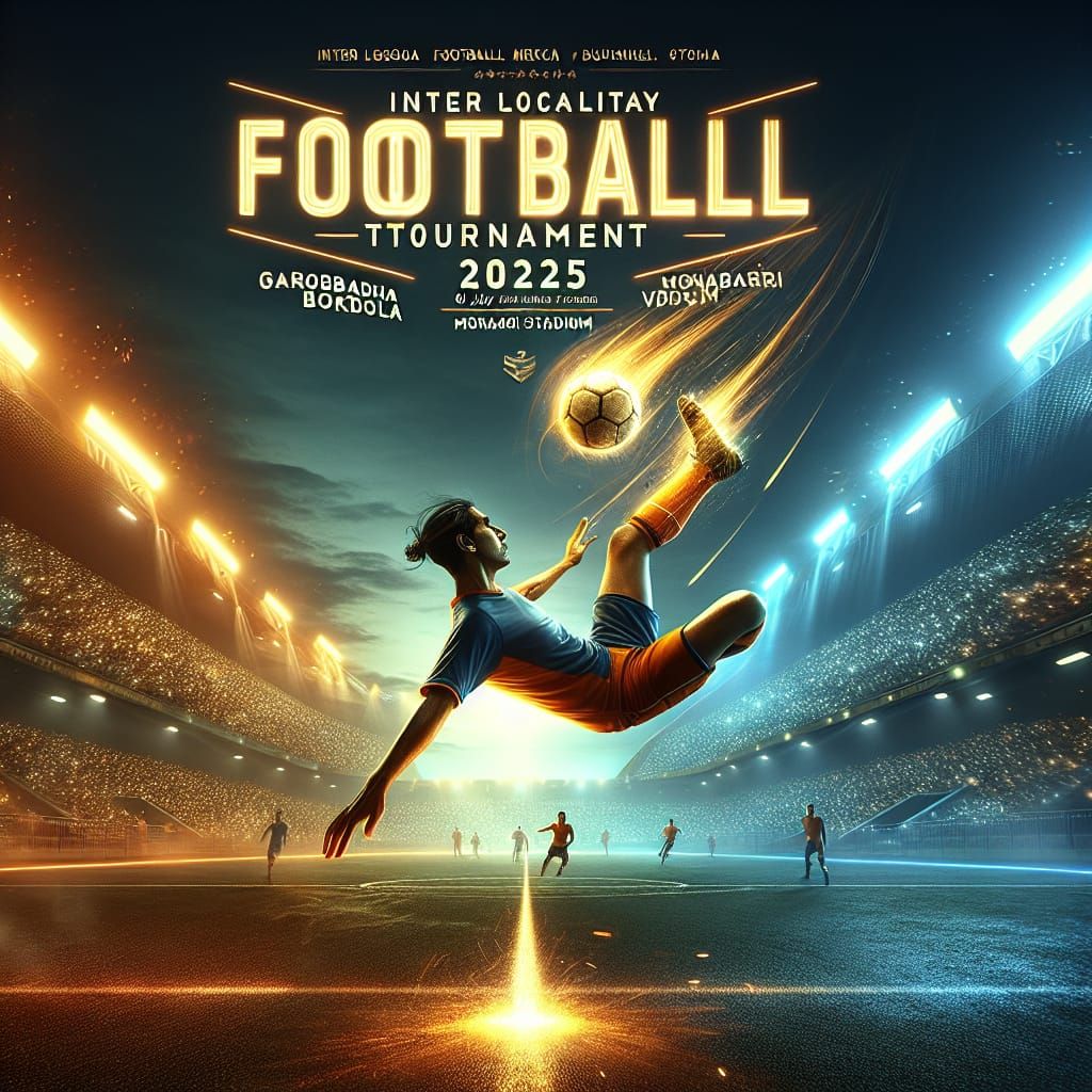 Airborne Football Player's Bicycle Kick in Digital Art