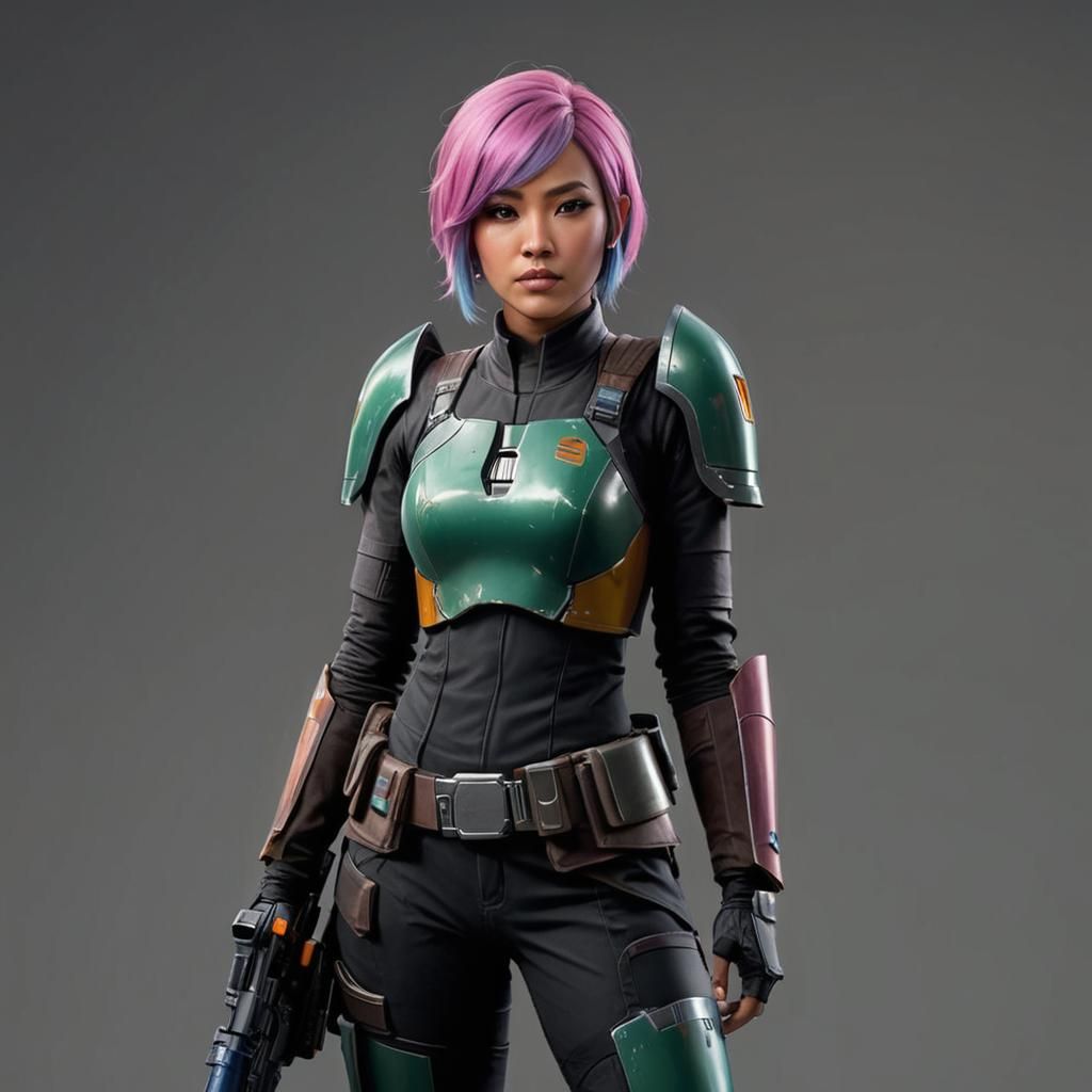 Sabine Wren with Green Lightsaber in Armor