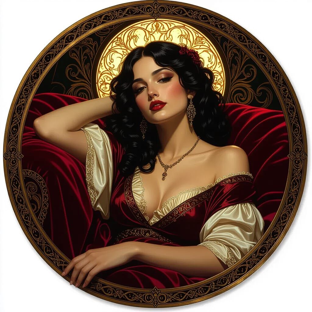 Romani Muse in Old Masters Style Painting