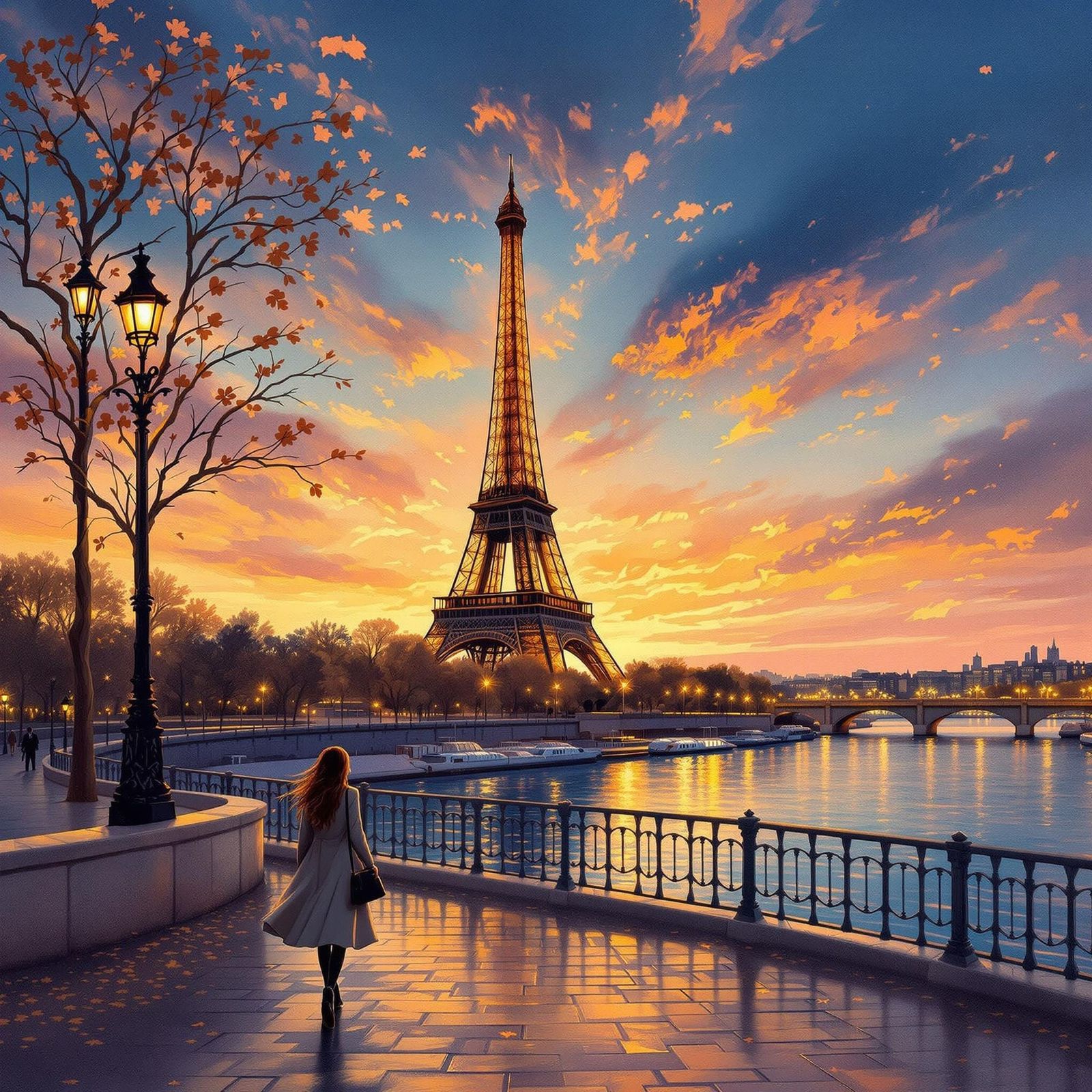 Parisian Dreamscape at Dusk in Soft Focus