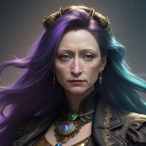 Steampunk Portrait in Digital Art Style