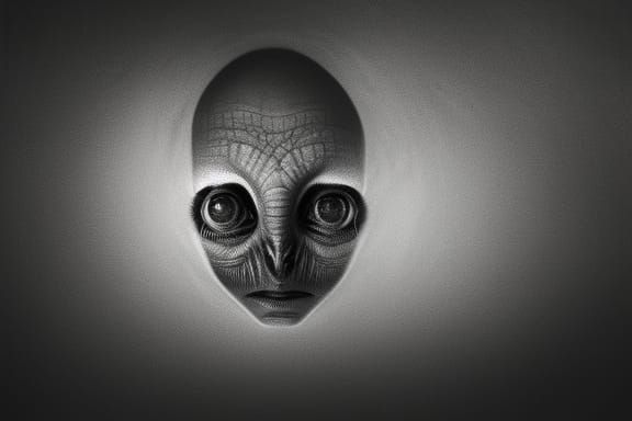 Alien creature Close up portrait, ambient light, Nikon 15mm f/1.8G, by Lee Jeffries, Alessio Albi, Adrian Kuipers chalk ...