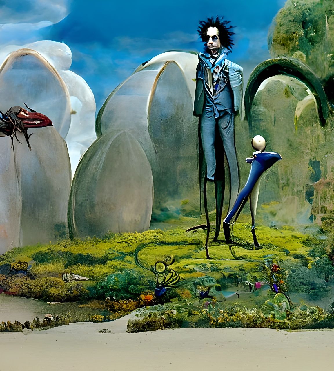 Gothic Wonderland Scene in Art Nouveau Style