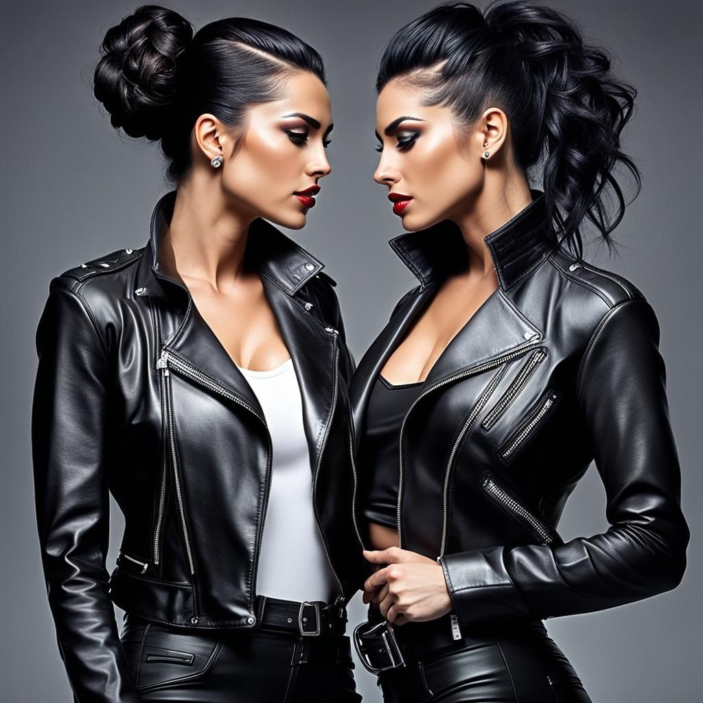 Two Ultrarealistic Turkish Rockstars Kissing Sensually