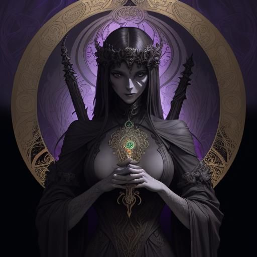 Wand of Orcus: Dark Fantasy Art Nouveau