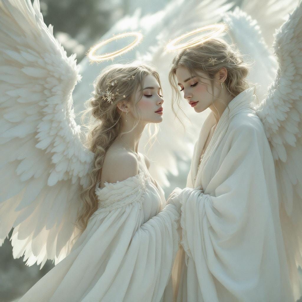 Ethereal Fantasy Angels in Dreamy Style