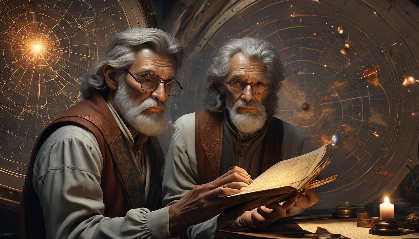 Astronomer Studies Exoplanet Map: Cinematic Concept Art