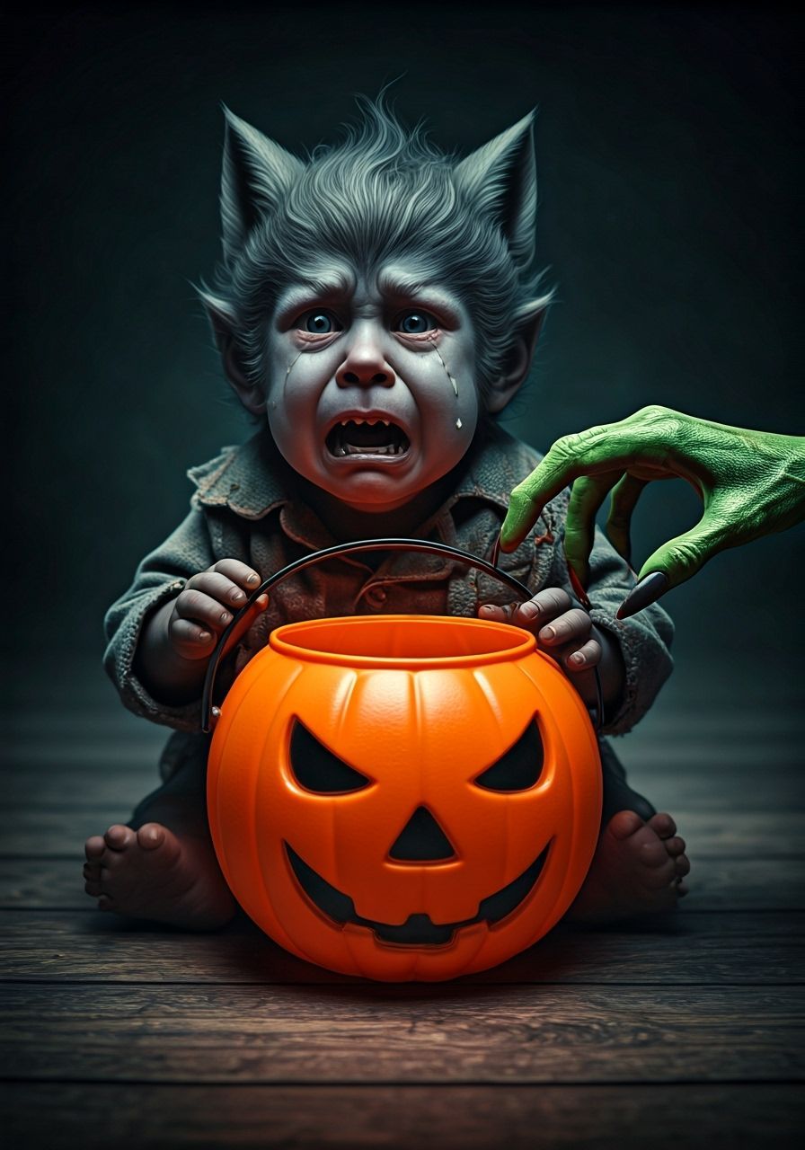 Horror Concept Art: Werewolf Toddler and Witch's Hand