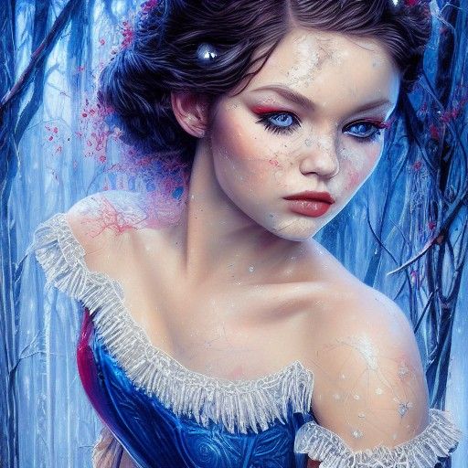 Hyperrealistic Oil Painting of Snow White