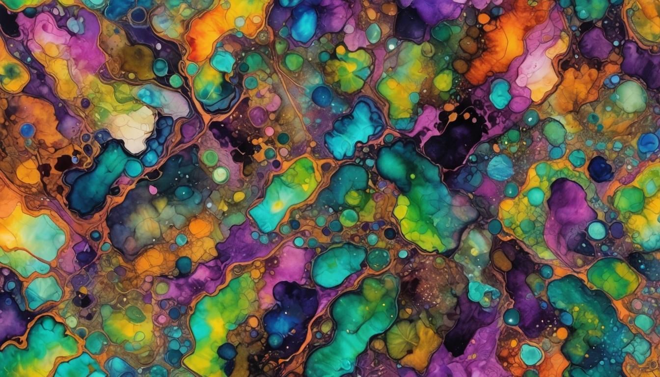 Fluorescent Alcohol Ink Abstract Design