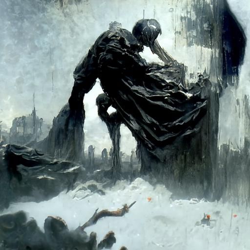 Horror Scene: Broken World in Doré Style