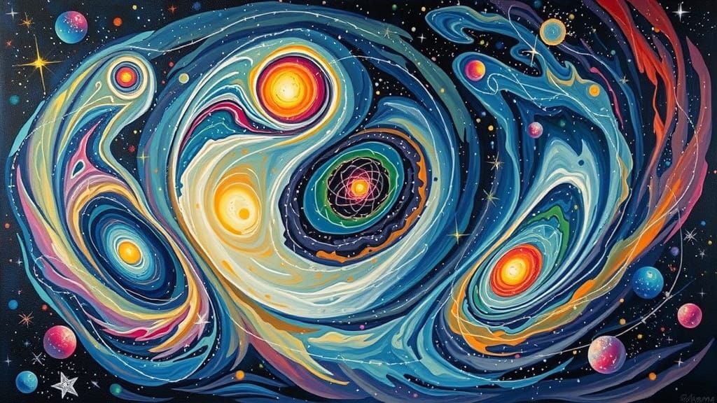 Cosmic Vortexes in Abstract Expressionist Style