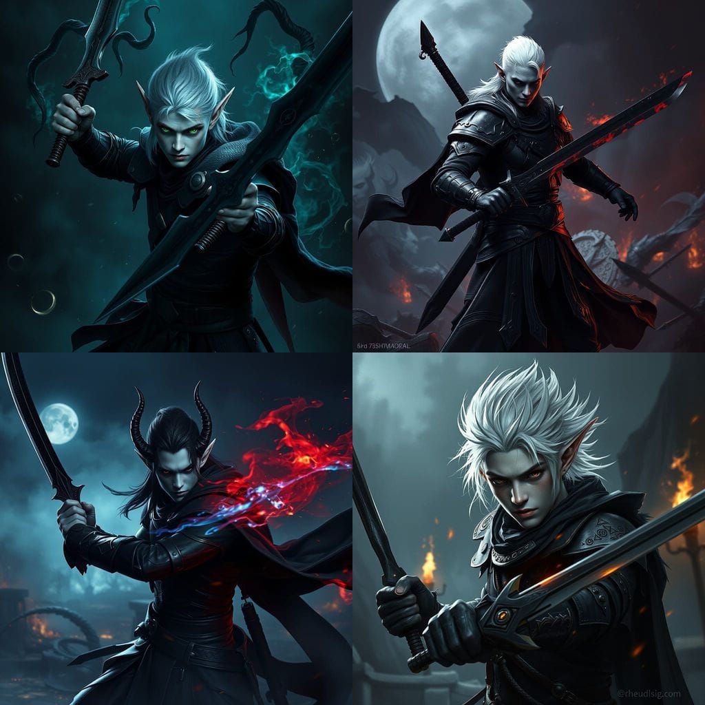 Dark Elf Shadow Warrior in Midnight Battle