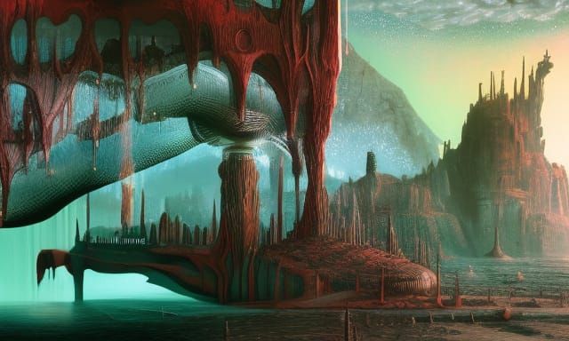 Fantastical Sci-Fi Realm in Detailed Matte Painting