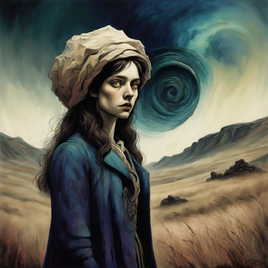 Cosmic Horror Figure Gazing into Infinite Universe