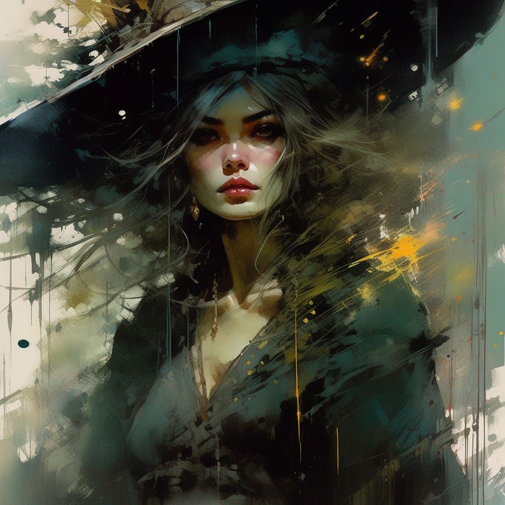 Textured Speedpaint of a Witch Woman