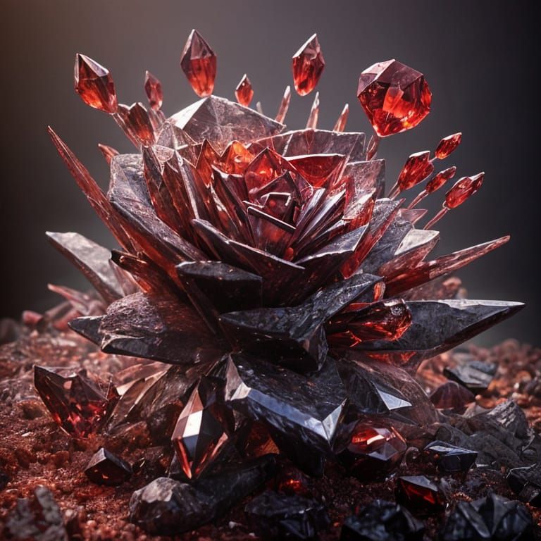 <lora:Crystal Model:1.0> Painite is a rare deep dark red cry...