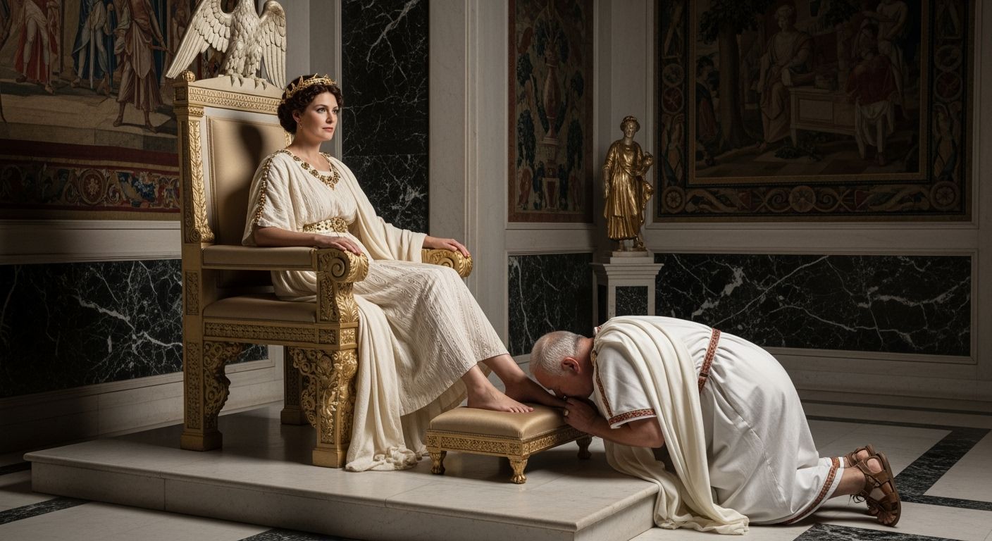 Empress Messalina on a Luxurious Throne