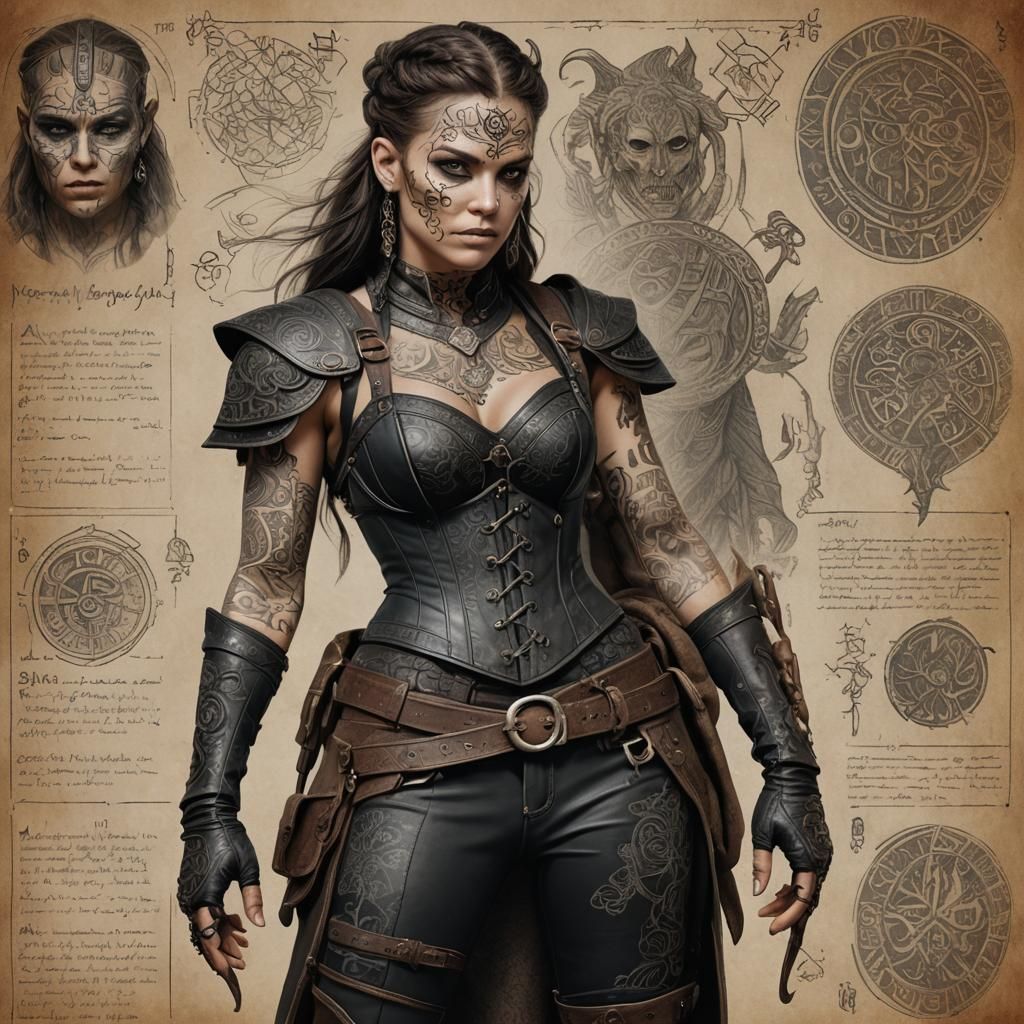 Viking Woman Sketch in High Fantasy Style